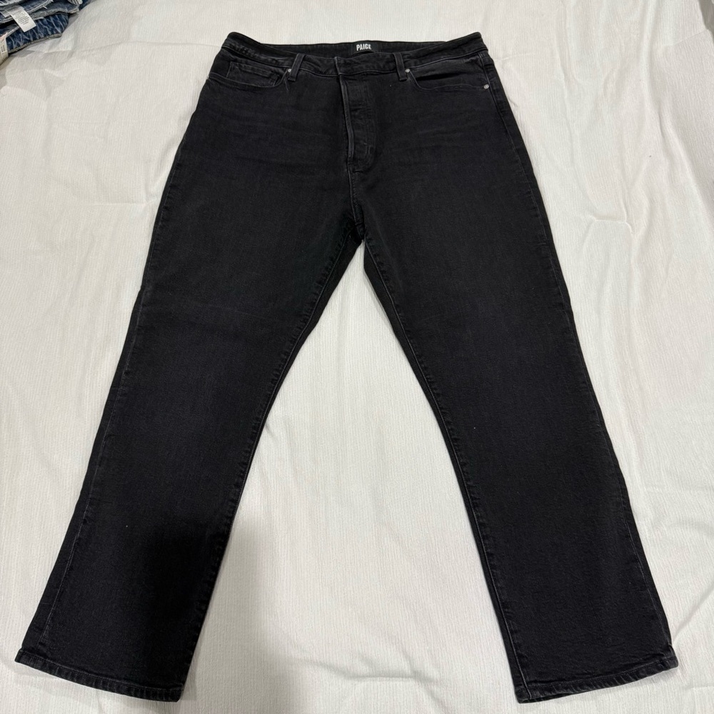 PAIGE Women's Straight Leg Black Jeans